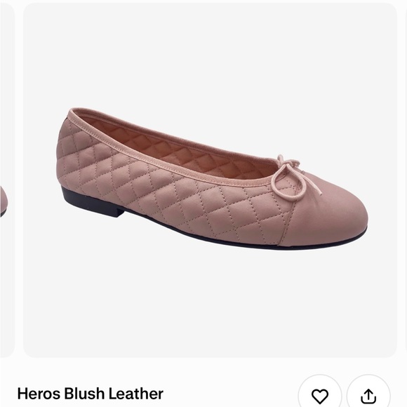 🌸French Sole Blush Quilted Leather Ballet Flat - Picture 2 of 5